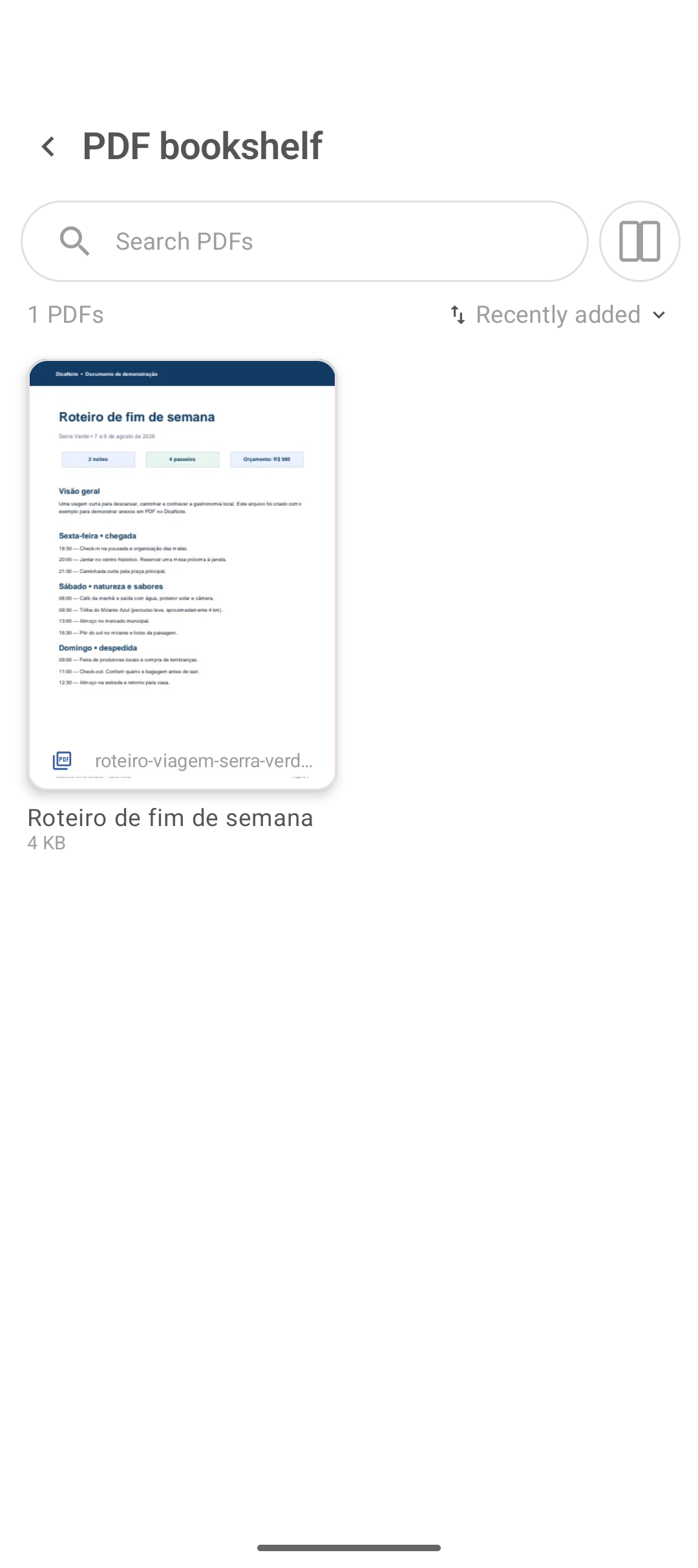 DicaNote PDF library